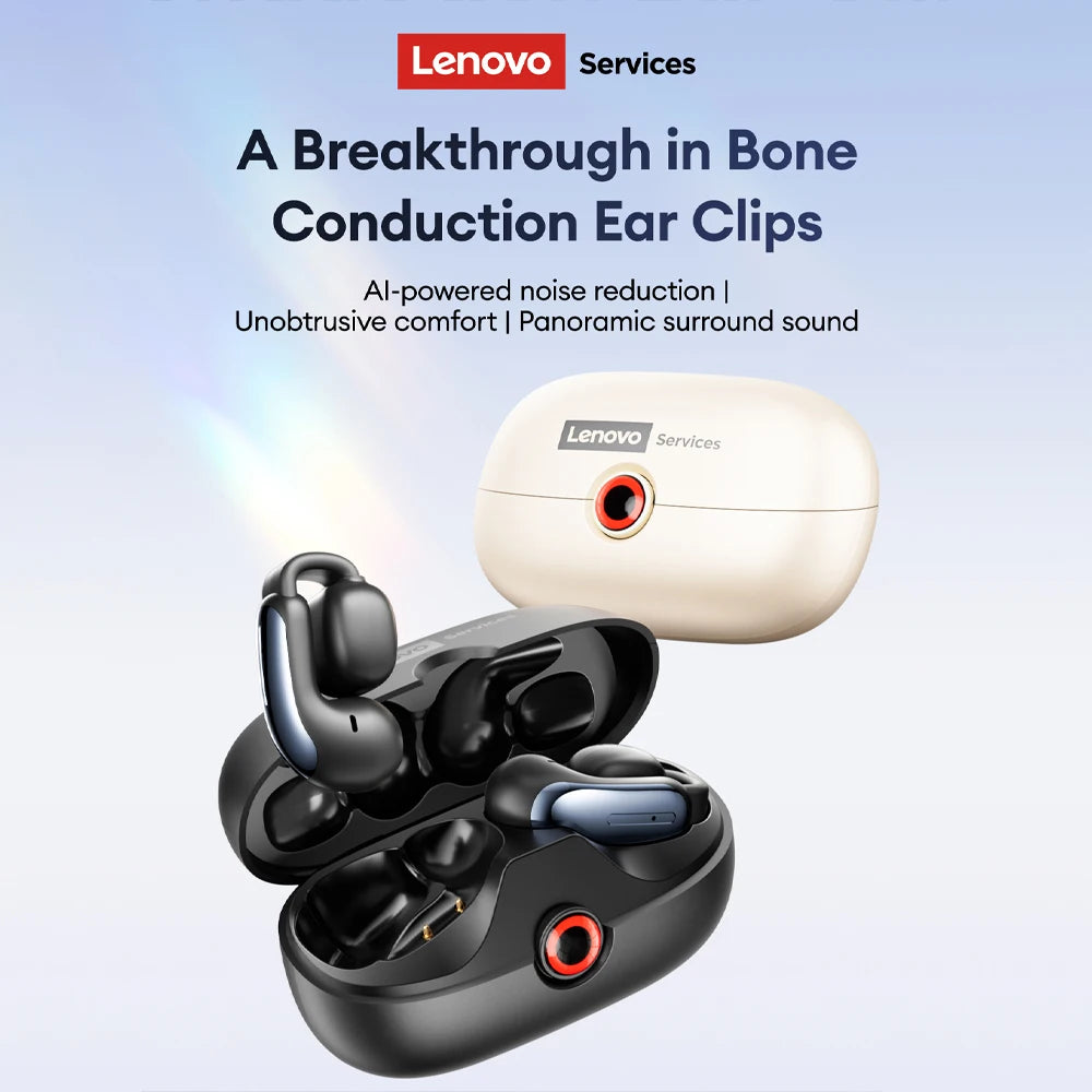 Lenovo LES-108 Knochenleitungs-Kopfhörer – Bluetooth 5.0, Sport Earbuds mit KI-Geräuschunterdrückung