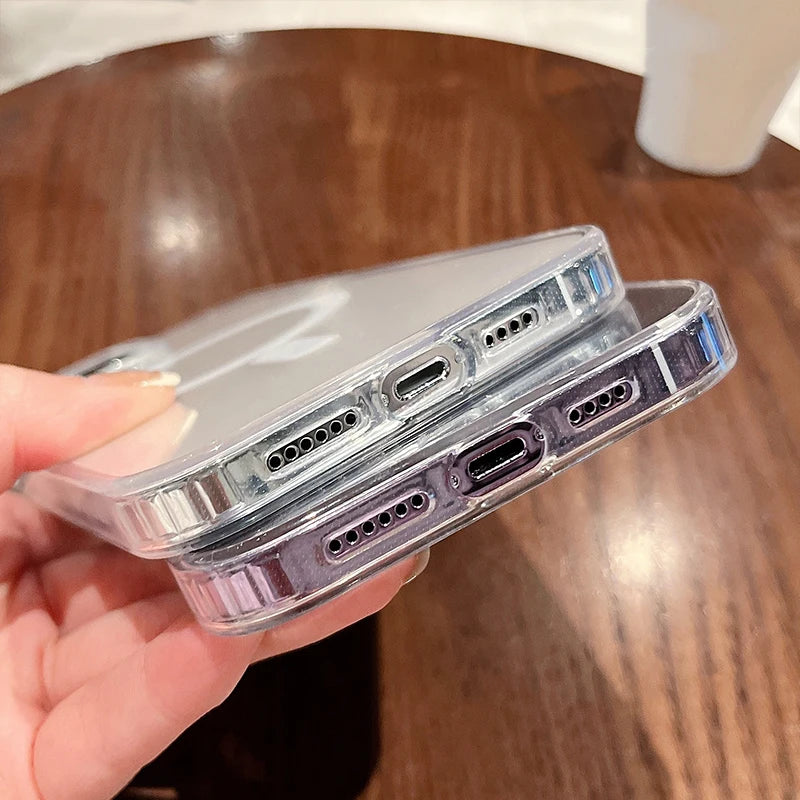 Transparente MagSafe Hülle für iPhone 11–17 – Stostoßfest, kabellos laden, alle Modelle