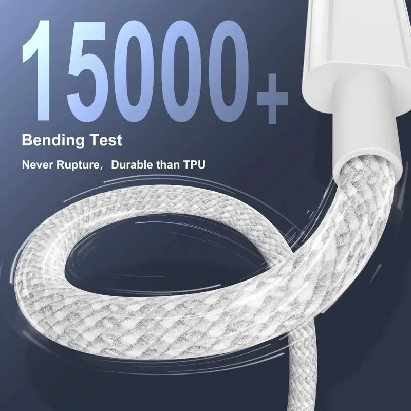USB-C Kabel 100W Schnellladekabel – 3er Pack für iPhone 15/16, Samsung, Xiaomi & Huawei