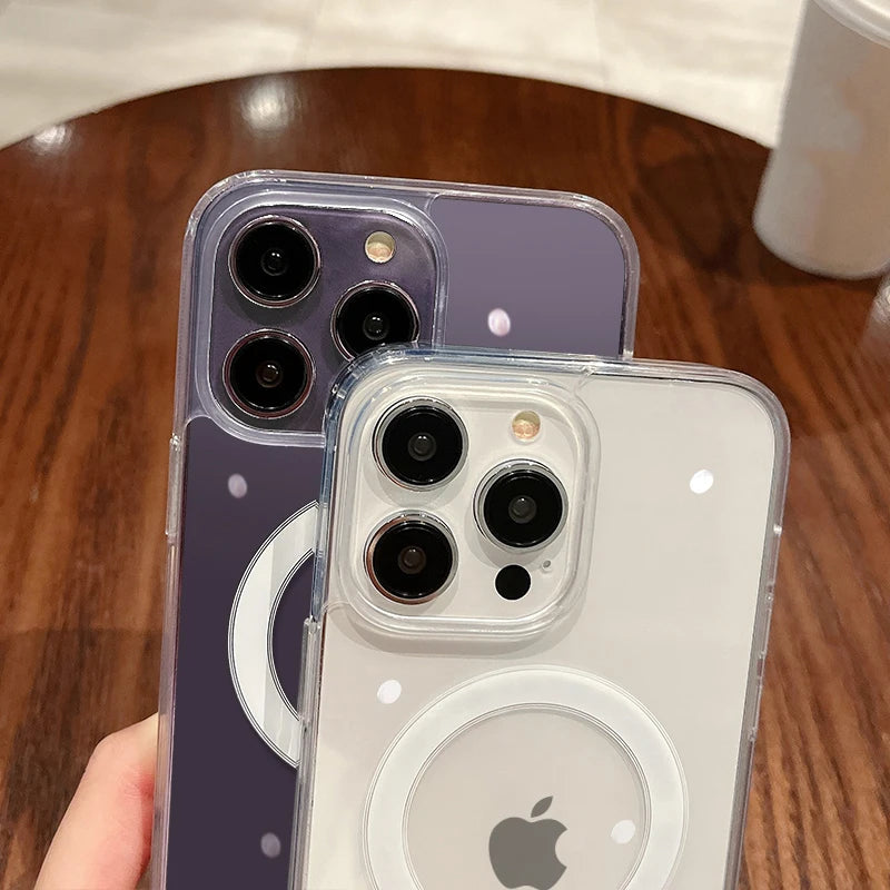 Transparente MagSafe Hülle für iPhone 11–17 – Stostoßfest, kabellos laden, alle Modelle