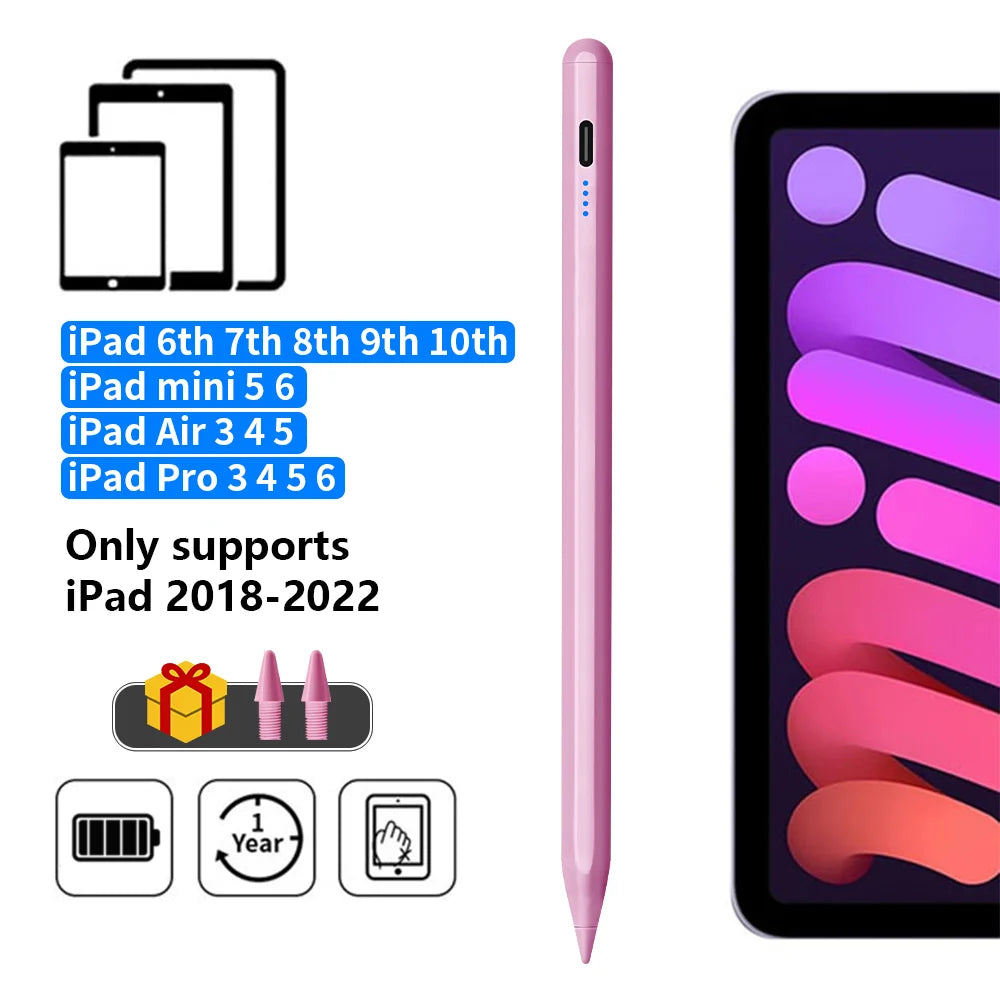 Stylus Pen für iPad – mit LED-Anzeige & Palm Rejection, kompatibel mit Apple iPad 2018–2026