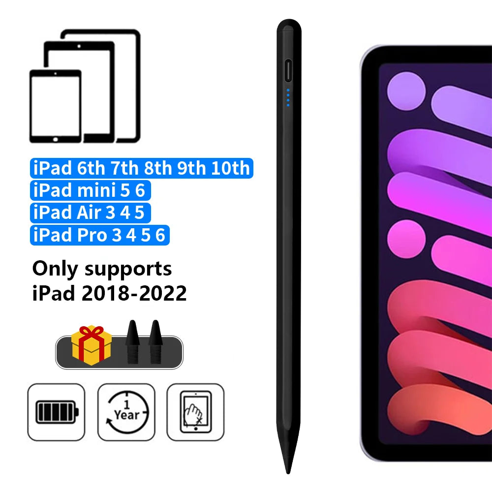 Stylus Pen für iPad – mit LED-Anzeige & Palm Rejection, kompatibel mit Apple iPad 2018–2026