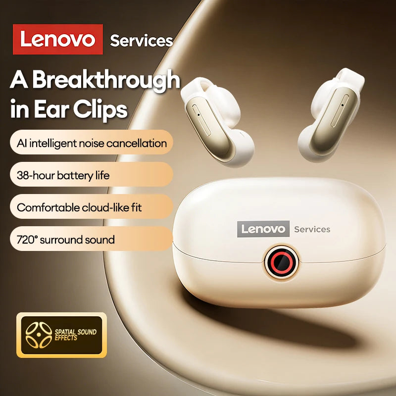 Lenovo LES-108 Knochenleitungs-Kopfhörer – Bluetooth 5.0, Sport Earbuds mit KI-Geräuschunterdrückung