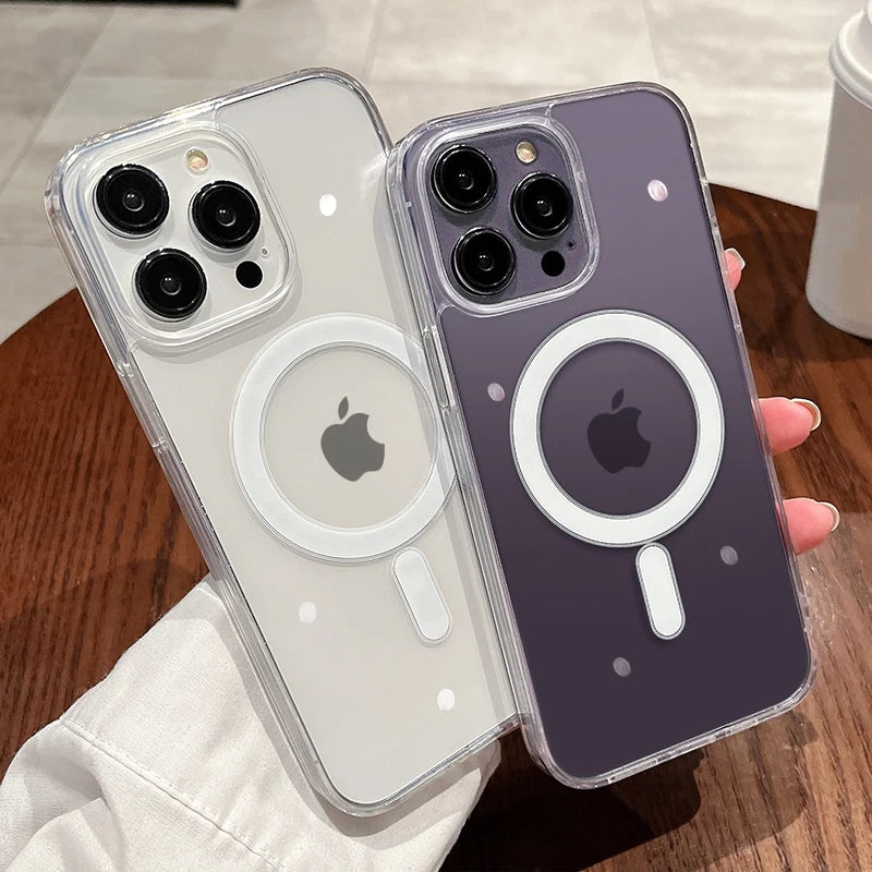 Transparente MagSafe Hülle für iPhone 11–17 – Stostoßfest, kabellos laden, alle Modelle