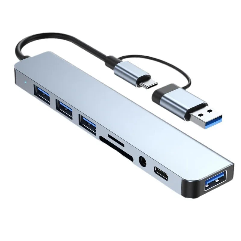 USB-C Hub 8-in-1 – Multiport Adapter für Laptop, MacBook, Xiaomi & Tablets