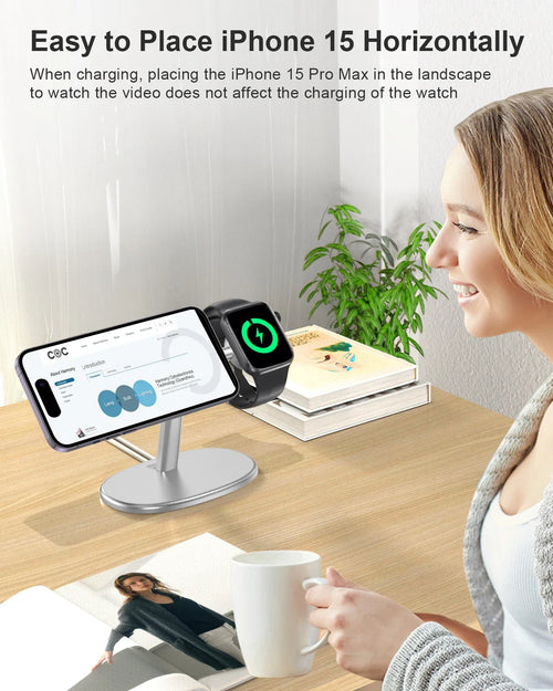 2-in-1 Ständer für iPhone & Apple Watch – MagSafe kompatibel