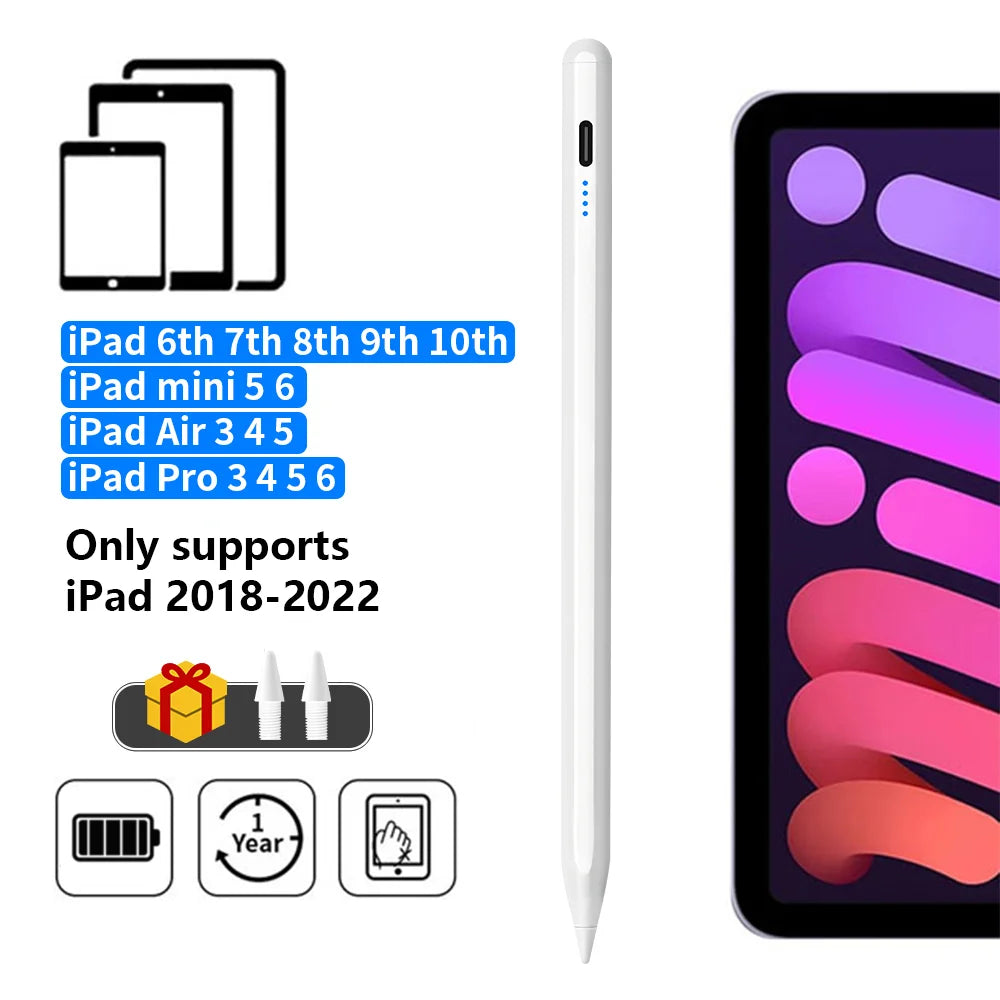 Stylus Pen für iPad – mit LED-Anzeige & Palm Rejection, kompatibel mit Apple iPad 2018–2026