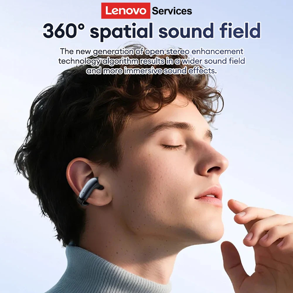 Lenovo LES-108 Knochenleitungs-Kopfhörer – Bluetooth 5.0, Sport Earbuds mit KI-Geräuschunterdrückung