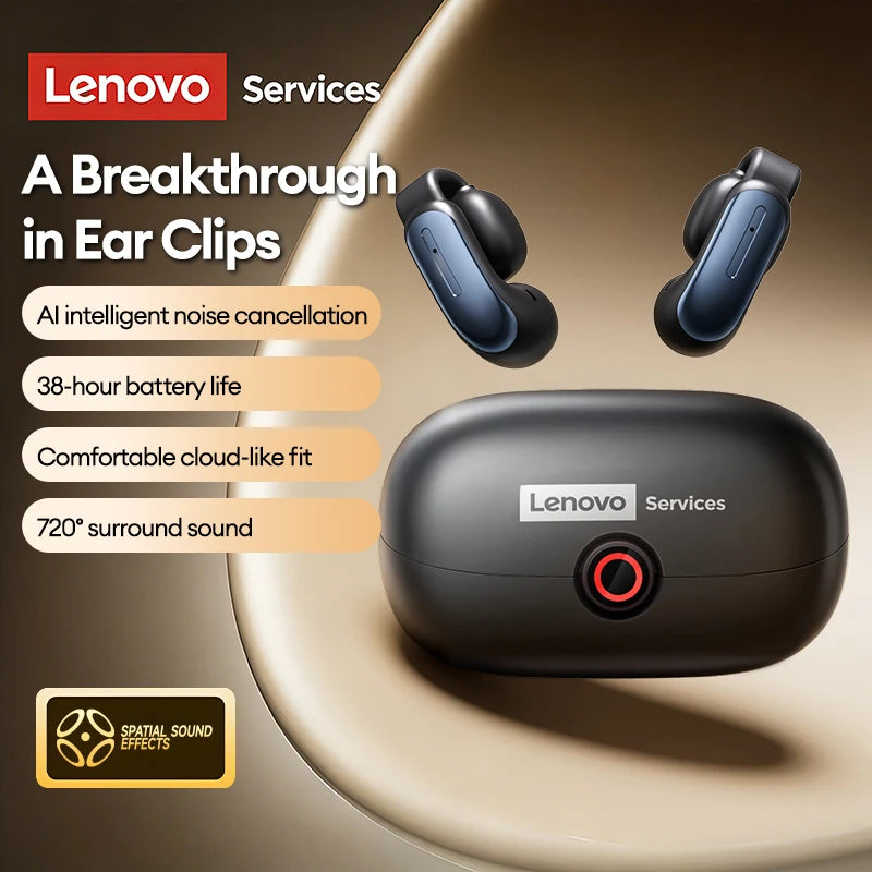 Lenovo LES-108 Knochenleitungs-Kopfhörer – Bluetooth 5.0, Sport Earbuds mit KI-Geräuschunterdrückung