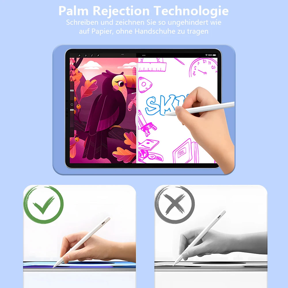 Stylus Pen für iPad – mit LED-Anzeige & Palm Rejection, kompatibel mit Apple iPad 2018–2026