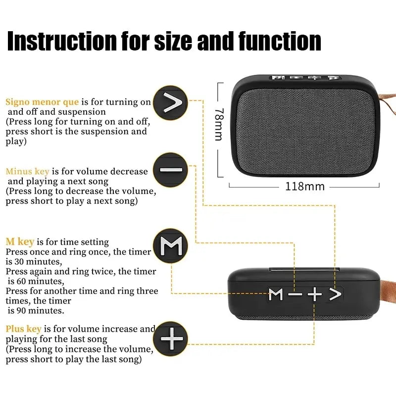Portabler Bluetooth-Lautsprecher – 5.0, 3D Stereo Sound, Mini Oxford Design für Outdoor