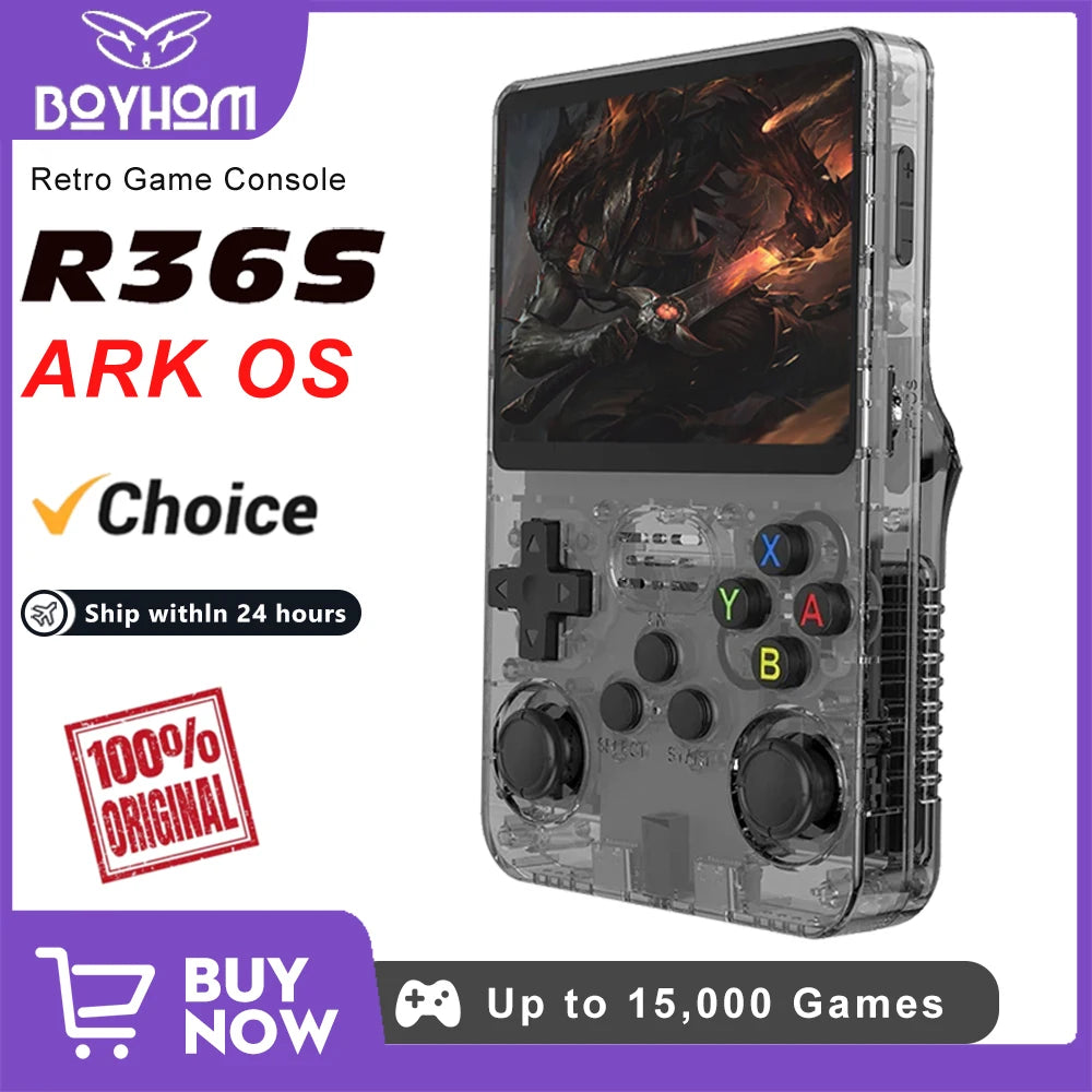BOYHOM Retro Handheld Spielkonsole – 3,5 Zoll IPS, bis zu 256GB, Linux, Tausende Spiele