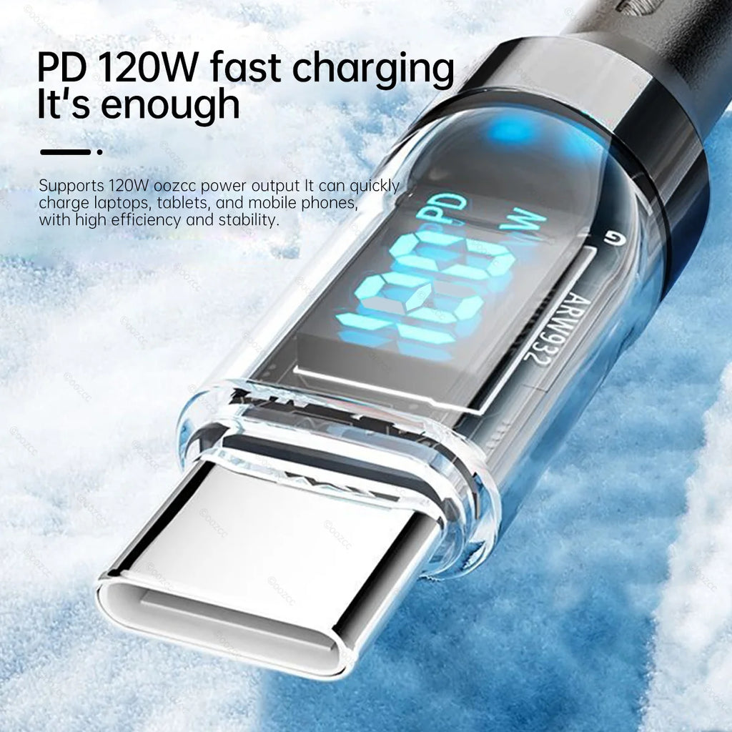 Schnellladekabel mit LCD-Anzeige – 120W, USB-A auf Lightning