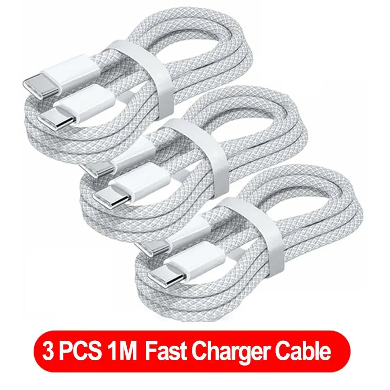 USB-C Kabel 100W Schnellladekabel – 3er Pack für iPhone 15/16, Samsung, Xiaomi & Huawei