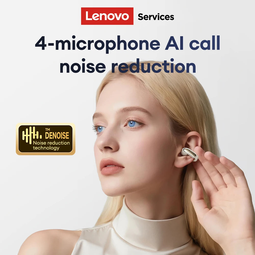 Lenovo LES-108 Knochenleitungs-Kopfhörer – Bluetooth 5.0, Sport Earbuds mit KI-Geräuschunterdrückung