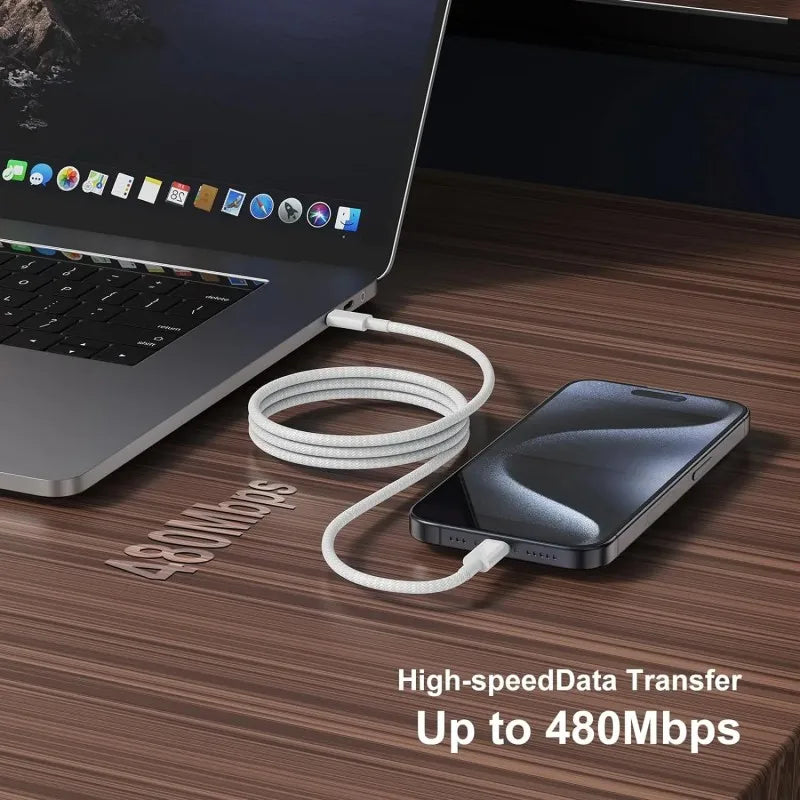 USB-C Kabel 100W Schnellladekabel – 3er Pack für iPhone 15/16, Samsung, Xiaomi & Huawei