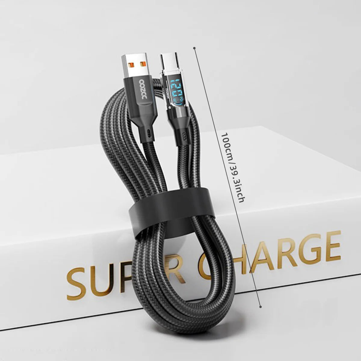 Schnellladekabel mit LCD-Anzeige – 120W, USB-A auf Lightning